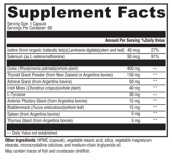 Optimal Thyroid Glandular Support 60 Capsules