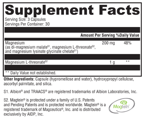 Optimal Magnesium L-Threonate Brain Support 90 Capsules